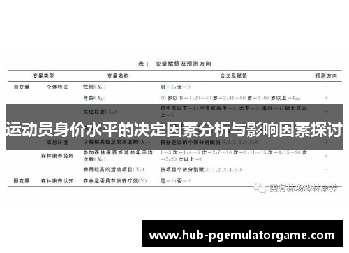 运动员身价水平的决定因素分析与影响因素探讨